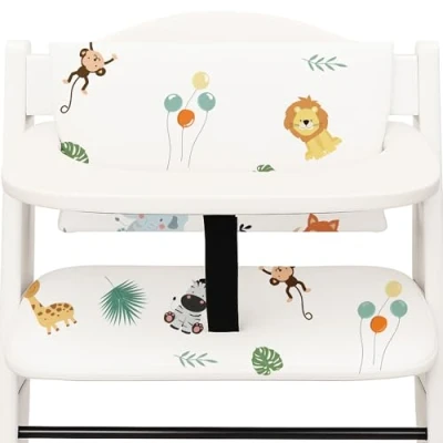 Immagine di Copri seggiolone pappa universale 2 pezzi copriseggiolone bambino e bambina per Hauck Stokke cuscino imbottitura riduttore sedia con un rivestimento impermeabile stabile Safari