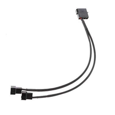 Immagine di MEIBAOGE 4 Pin Molex Maschio a 2X 3 Pin/4 PWM Cavo Adattatore di prolunga per Ventola con Maniche Maschio, Nero