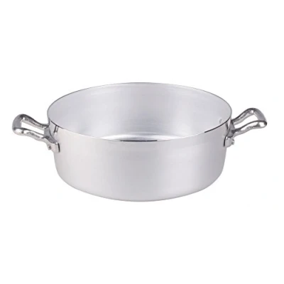 Immagine di Pentole Agnelli FAMA638 Casseruola Bassa con Maniglie, Alluminio, Argento, 38 cm