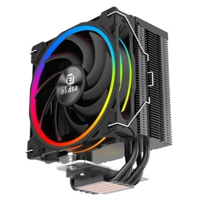 Immagine di Akasa SOHO H4 Plus, dispositivo di raffreddamento CPU RGB indirizzabile, TDP185W, supporta Intel LGA 1700/115x/1200/20XX e AMD AM4 Ryzen, ventola PWM da 120 mm, AK CC4022HP01