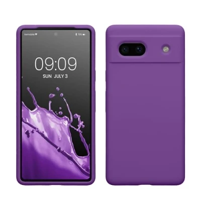 Immagine di kwmobile Cover per Google Pixel 7a Custodia Back Case Smartphone in Silicone TPU Protezione Gommata viola ametista