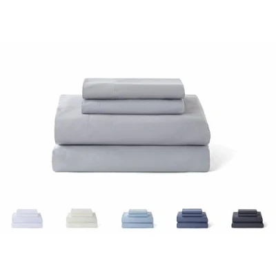 Immagine di Todocama, Set di lenzuola da 4 pezzi, lenzuolo sotto con angoli, sopra, due federe per cuscino 50 x 80 cm, 5003, (letto 90 190/200 grigio chiaro)