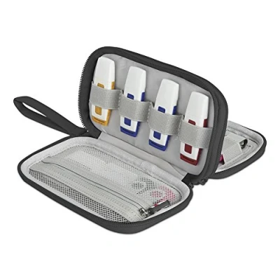 Immagine di BUBM unità flash USB a doppio strato Custodia da trasporto, organizer viaggio per chiave/Memory Stick USB/Disco U/Cavi e altri accessori elettronici (L, Nero)