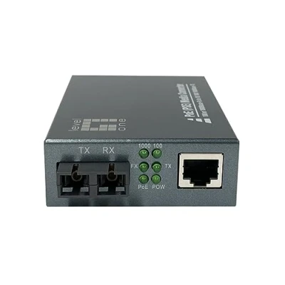 Immagine di LevelOne GVT 2014 Convertitore multimediale Gigabit RJ45 SC, Poe PSE, Fibra Ottica Single Mode, 20 km
