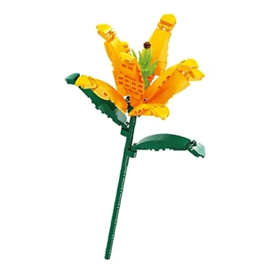 Immagine di Balody Modello di fiore da assemblare con piccoli blocchi costruzione. Narciso giallo