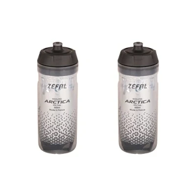 Immagine di ZEFAL Pack Arctica 55 Set di due Borracce per Bicicletta Bottiglia da Isotermica Inodore e Impermeabile Sportiva Senza BPA, 2 x 550ml Argento/Nero