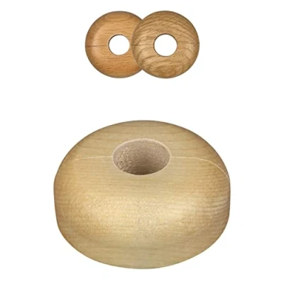 Immagine di Rosette singole per tubi di riscaldamento, in vero legno: Acero, faggio, rovere, copertura 2 pezzi, 15 mm, 19 22 mm