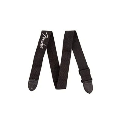 Immagine di Fender Tracolla per Chitarra, Poliestere con Logo Grigio, Regolabile 33 53, Nero