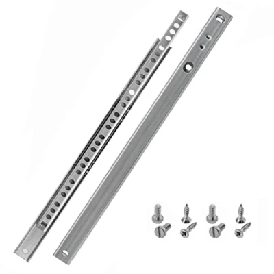 Immagine di HELPMATE Guide per cassetti, 17 mm, lunghezza 310 1 paio di 2 pezzi, estraibili a sfere, parziali, in acciaio zincato, argento, con materiale fissaggio incluso