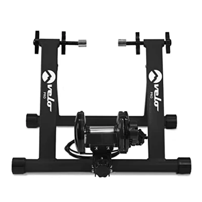 Immagine di Velo Pro rulli da Allenamento Bici per la Strada e MTB Interni Resistenza variabile Supporto Telaio Pieghevole in Acciaio 66 71 cm, Ruote 700C