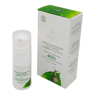 Immagine di ISB Crema Antirughe Contorno Labbra e Occhi 40% &quot;Bava Bio&quot; 15 ml con Bava di Lumaca Bio Acido Ialuronico Biotech a basa Acqua Termale dell&#039;isola d&#039;Ischia