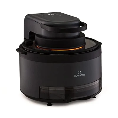 Immagine di Klarstein Friggitrice ad Aria Calda 2 in 1 con Funzione Vapore, Air Fryer 1250W, Touch, Elettrica 6 Programmi, Timer, Accessori Extra e Vaporiera 5L