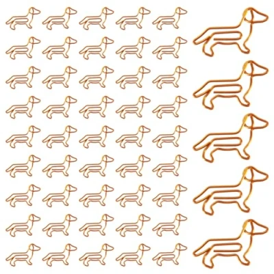 Immagine di JIEYUCHU 50 Pezzi Graffette, Graffetta per Ufficio, Graffette a Forma di Animale, Marcatura Creativa Documenti, Fogli, Scuola, Forniture, Arancione