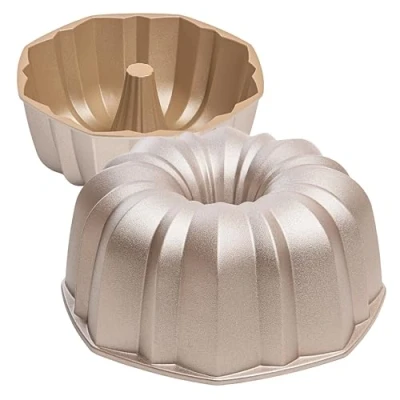 Immagine di Erreke Stampo Ciambella, Torta, Ciambellone, Tortiera, Antiaderente, Cottura Uniforme, Alluminio Fuso Resistente, per Ciambelle, Color Oro Rosa, 24cm, 2.0 Litri, Flow