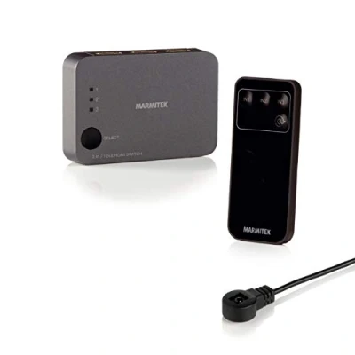 Immagine di HDMI Switch 4K Marmitek Connect 310 UHD 2.0 3 IN / 1 OUT Ultra HD 60Hz Commutazione Automatica Tra Sorgenti HDCP 2.2 3840 x 2160 HDR 4K60