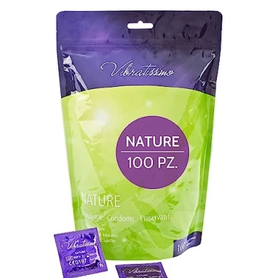 Immagine di Vibratissimo &quot;Nature&quot; Confezione da 100 Pezzi profilattici per un piacere puro, una sensazione naturale ed extra umidità (testati in Germania)