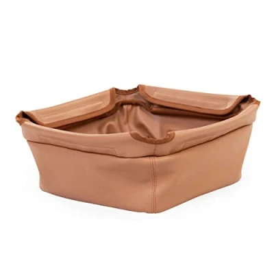 Immagine di Childhome Cesto portaoggetti per seggiolone, effetto pelle, compatibile con seggiolone Evolu, Evolu 2 e ONE.80, sistema a graffi, naturale