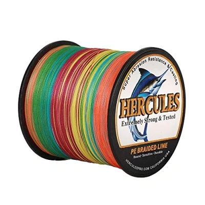 Immagine di HERCULES Filo da pesca intrecciato a 4 fili, 100 2000m, 6 100lb, super morbido, polietilene, Lenze intrecciate per con lenza, riva, in mare, barca