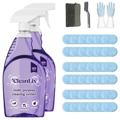 Immagine di Cleanlix Cleaning Spray, Cleaner For Instant Stain Removal, All Purpose Spray With Tablets, The In One Solution Every (2 Bottle,Ocean*36)