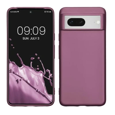 Immagine di kwmobile Custodia Compatibile con Google Pixel 8 Cover Back Case Morbida Protezione in Silicone TPU Effetto metallizzato lavanda
