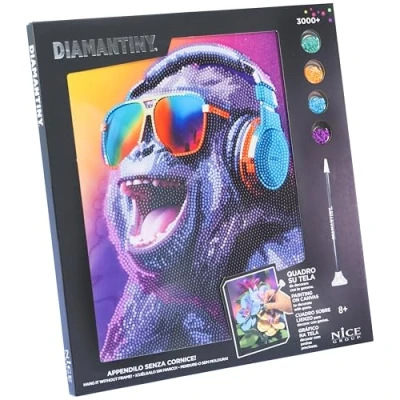 Immagine di DIAMANTINY Dj Gorilla Quadro Dipingi coi Numeri, Multicolore, 32 x 30 2 cm, 96573