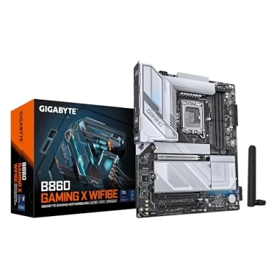 Immagine di GIGABYTE B860 GAMING X WIFI6E Scheda madre CPU Intel Core Ultra, VRM a 12+1+2+1 fasi, fino 9066MHz DDR5, 1xPCIe 5.0 + 2xPCIe 4.0 M.2, LAN 2,5 GbE, WIFI 6E, USB4