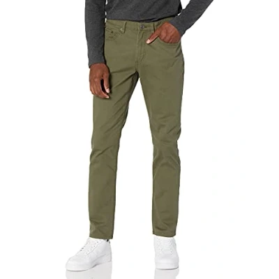 Immagine di Amazon Essentials Pantaloni in Twill Elasticizzati con 5 Tasche Slim Uomo, Verde Oliva, 31W / 30L