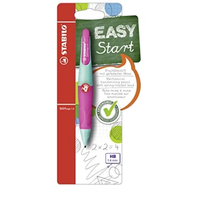 Immagine di Matita a scatto Ergonomica STABILO EASYergo 1.4 in Turchese/Rosa per Destrimani con 3 mine mm gradazione HB