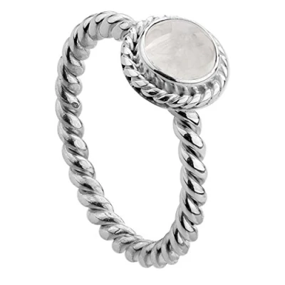 Immagine di Nenalina, anello in argento Sterling 925, lavorato a mano decorato con gemma Moonstone bianca, 212999 004, Argento, 12, colore: cod. 004 52