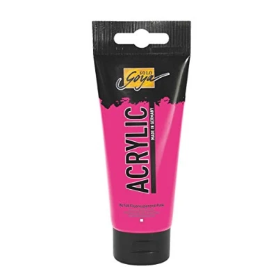 Immagine di Kreul 84148 Solo Goya Acrylic, Tubo da 100 ml in Rosa Fluorescente, Pittura acrilica cremosa e Versatile qualità Studio, a Base d&#039;Acqua, ad Asciugatura Rapida Opaca, Pink, unità