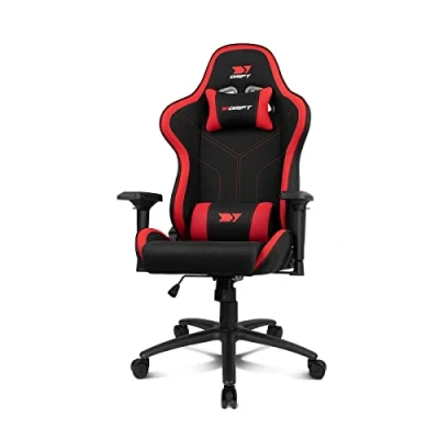 Immagine di DRIFT GAMING Chair DR110 DR110BR,Sedia gioco professionale,tessuto alta densità,braccioli 4D,rotelle silenziose,pistone classe 4,cuscini cervicali/lombari,nero/rosso,70 x 130 138 70 cm(LxAxP)
