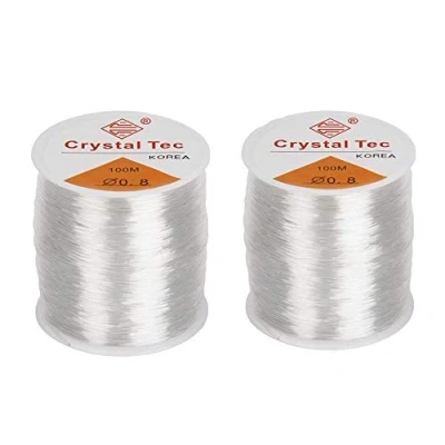 Immagine di 2 Pezzi Fili per Perline Elastici Gioielli, Cordoncino Elastico Bracciale Trasparente Elastico, Cordino Bracciale, di Semi, Gemme, perle Vetro