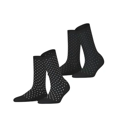 Immagine di Esprit FINE DOT 2PACK WITH Pattern Calze, Donna, Taglia: 39 42, Black