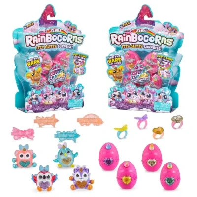 Immagine di Rainbocorns Itzy Glitzy Surprise Serie 2, Uova da Collezione, Confezione Doppia Elefante, Gufo Zuru Series 2X 4 Pack (8 Eggs Total), Colore 2 Pack, Misura Standard, 9243