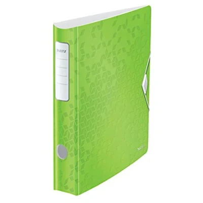 Immagine di Leitz Active WOW Raccoglitore con Meccanismo a Leva 180, Formato A4, Verde, Dorso 65 mm, Chiusura Elastico, Polyfoam leggero, 11070154