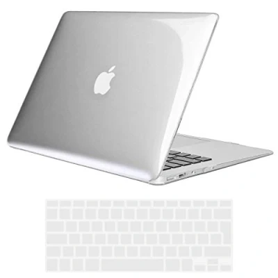 Immagine di TECOOL Custodia MacBook Air 13 Pollici 2017 2010 (A1466 A1369), Case Cover Trasparente Rigida Plastica Ultrasottile +Accessori Copritastiera Silicone Italia Layout per Mac 13,3&quot;, Cristallo Chiara