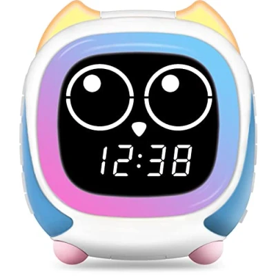 Immagine di iTOMA Addo Sveglia per Bambini, Lampada da Comodino con Simulazione Alba/Tramonto, Grow Trainer Orologio Bambini e Lettore Musicale Bluetooth, Rumori Bianchi Dormire Gufo CKS912