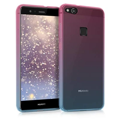Immagine di kwmobile Custodia Compatibile con Huawei P10 Lite Back Cover Anti urto in Morbido Silicone fucsia/blu/trasparente 2 colori