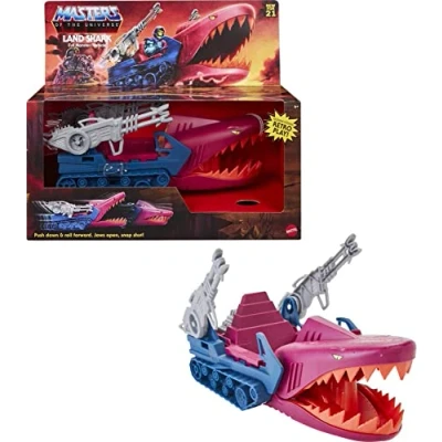 Immagine di Masters of the Universe Veicolo Land Shark con Cannoni Laser, Giocattolo per Bambini 6+ Anni, GXP43