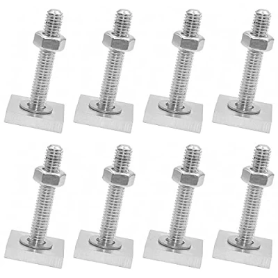 Immagine di Pamtns 8 Pezzi Viti Scorrevoli T Track M6 Inox Adattatore per Binario a Scatola da Tetto Dado Kit Cava Bulloni Testa Quadrata M6*35mm