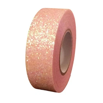 Immagine di Syntego Nastro adesivo washi tape con glitter, decorativo, per fai da te e orlare (rosa iridescente)