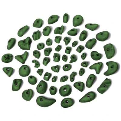 Immagine di ALPIDEX 60 Prese d&#039;Arrampicata Dimensioni L, M, S, XS Superficie Arrampicata 4 8 m² Set Blocchi Colore:Verde Nero