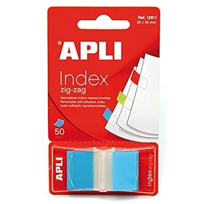 Immagine di APLI Ricordi autoadesivi, colori fluorescenti Zickzag blu 45 x 25 mm