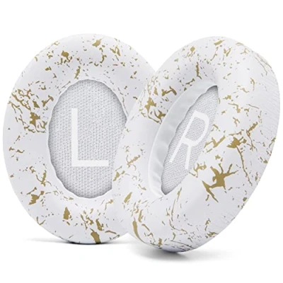 Immagine di WC Wicked Cushions Cuscinetti Auricolari di Ricambio Aggiornati per Bose 700 Cuffie con Cancellazione del Rumore (NC700) Morbida Pelle PU, Lussuoso Memory Foam, Spessore Aggiunto Gold Marble