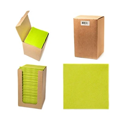 Immagine di Alvotex Chic Airlaid 100 tovaglioli da cocktail, piegati a 1/4, in tessuto, usa e getta, colore kiwi, 20 x cm