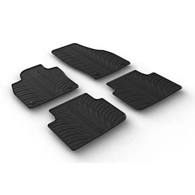 Immagine di Gledring 0331 Set tappetino Gomma anteriore e posteriore 4 nero 750mm 550mm SKODA: Octavia 2 Combi, II Hatchback