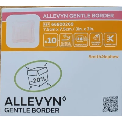 Immagine di Allevyn, Gentle Border 66800269 10 cerotti adesivi in schiuma, 7,5 x cm