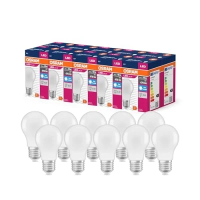 Immagine di OSRAM Valore a stella LED Classic A40 per presa E27, forma della pera, FR, 470 lumen, bianco diurno, 6500k, sostituzione lampadine da 40w convenzionali, non dimmerabile, 10 pacchetti