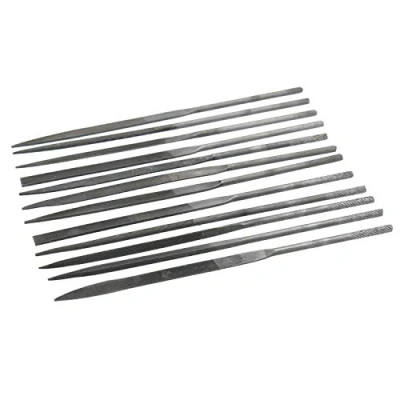 Immagine di Ferrestock FSKJLP012 Set di aghi da 140 mm, 12 pezzi, lime precisione per metallo, legno, plastica e materiali compositi in modellismo, gioielli, saldature lavori regolazione fine