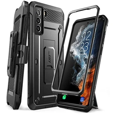 Immagine di SupCase custodia esterna per Samsung Galaxy S22 (6.1&quot;), 5G, protettiva rugged [Unicorn Beetle Pro] senza pellicola display con clip cintura e supporto, edizione 2022 (nero)